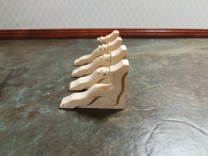 Dollhouse Miniature Wood Corbels or Brackets 1:12 Scale Set of 4