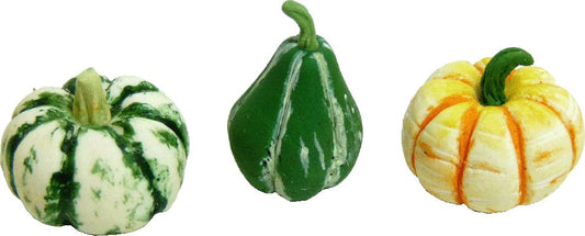 Dollhouse Set of 3 Gourds 1:12 Scale Miniature Food Kitchen Fall Grocery