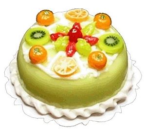 Dollhouse Lemon Lime Kiwi Cake 1:12 Scale Miniature Dessert Kitchen Food
