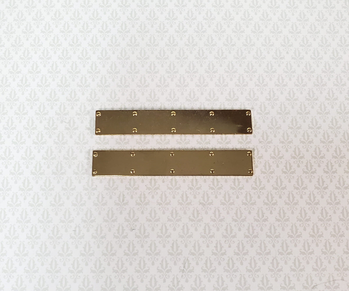 Dollhouse Door Kick Plates Gold Plated Brass 1:12 Scale Miniature Set of 2