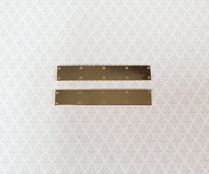 Dollhouse Door Kick Plates Gold Plated Brass 1:12 Scale Miniature Set of 2