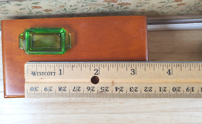 Dollhouse Green Glass Casserole Baking Dish with Handles 1:12 Scale Miniature