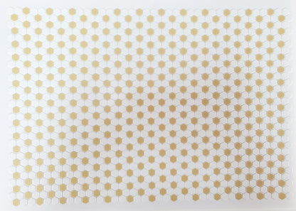 Dollhouse Hexagon Vinyl Tile Flooring Embossed Beige on White Floor 1:12 Scale Miniatures