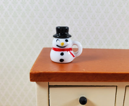 Dollhouse Ceramic Snowman Mug with Hot Chocolate 1:12 Scale Miniature