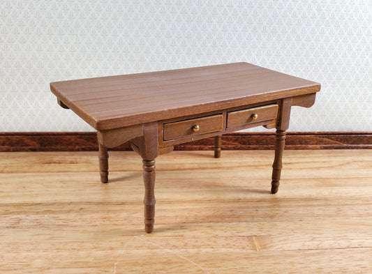 Dollhouse Kitchen Prep Table Farmhouse Style Wood 1:12 Scale Miniature Furniture