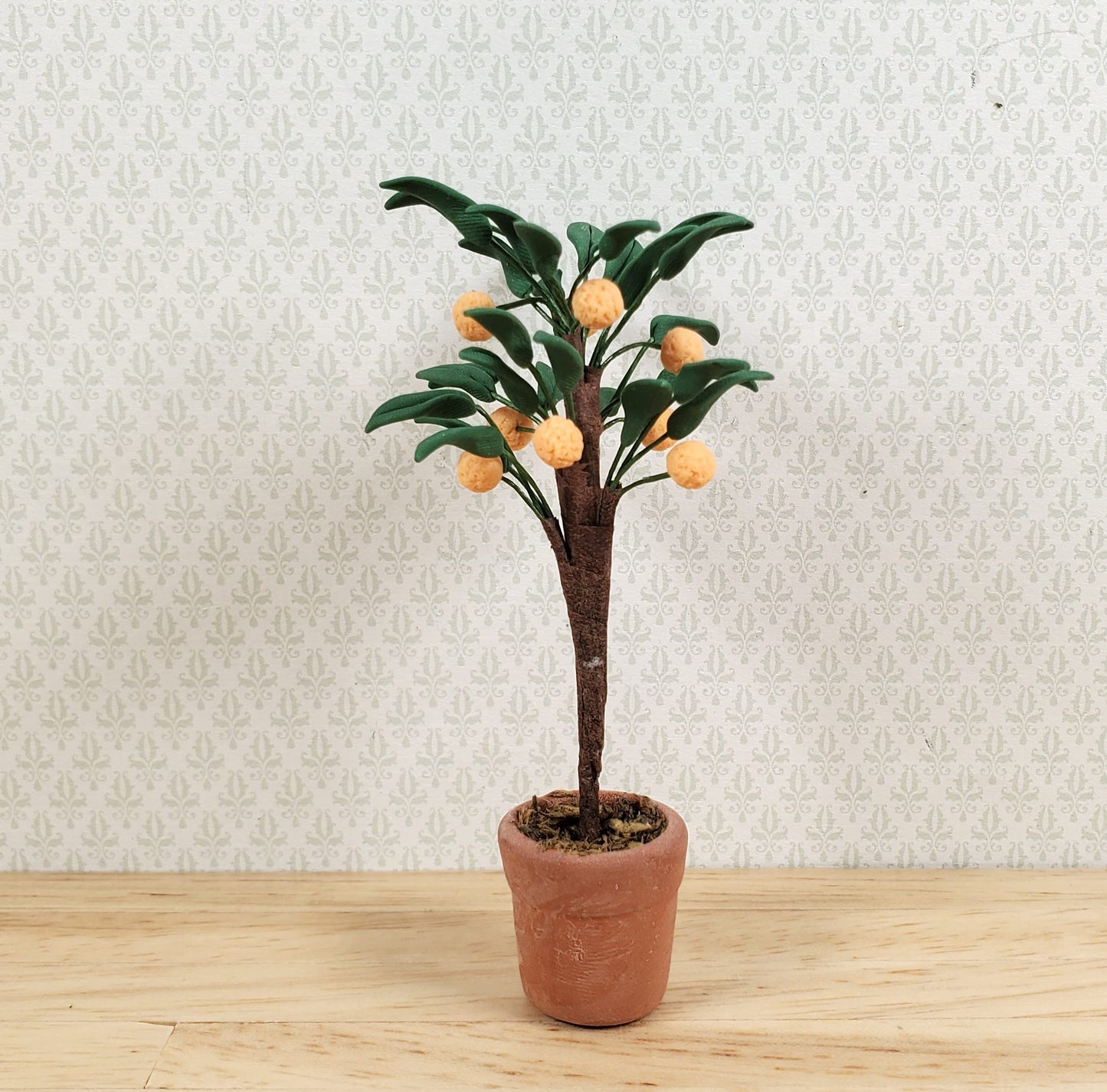 Dollhouse Orange Tree in a Terra Cotta Pot 1:12 Scale Miniature Houseplant