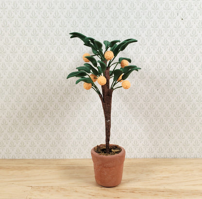 Dollhouse Orange Tree in a Terra Cotta Pot 1:12 Scale Miniature Houseplant