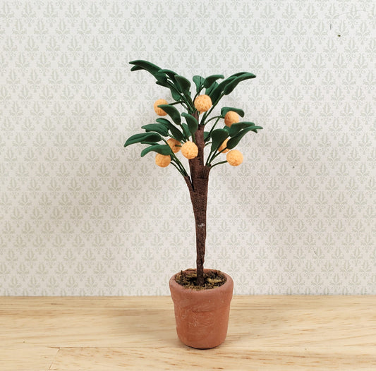 Dollhouse Orange Tree in a Terra Cotta Pot 1:12 Scale Miniature Houseplant