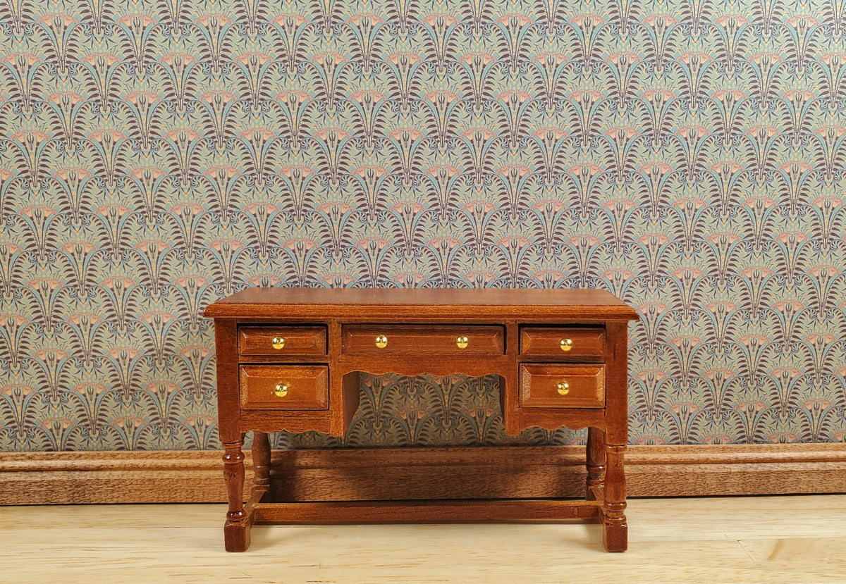 Dollhouse Wallpaper Lily in Ashes of Rose Art Nouveau Bradbury & Bradbury 1:12