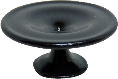Dollhouse Black Glass Cake Plate Platter Large 1:12 Scale Miniature Kitchen