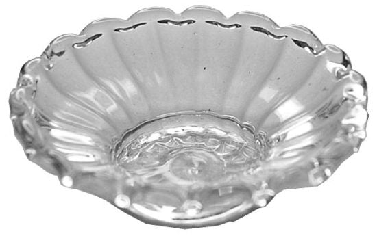 Dollhouse Glass Flared Ribbed Platter 1:12 Scale Miniature Kitchen Decor