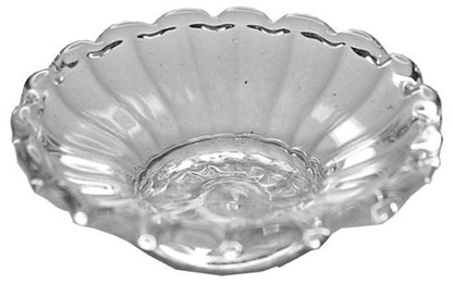 Dollhouse Glass Flared Ribbed Platter 1:12 Scale Miniature Kitchen Decor