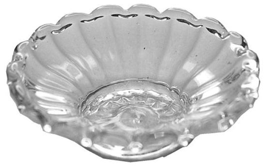 Dollhouse Glass Flared Ribbed Platter 1:12 Scale Miniature Kitchen Decor