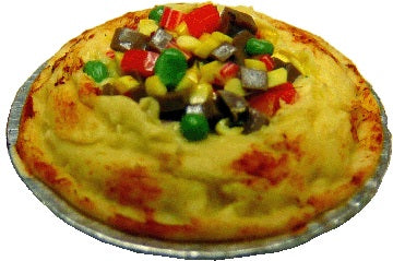 Dollhouse Large Beef Pot Pie 1:12 Scale Miniature Food Kitchen