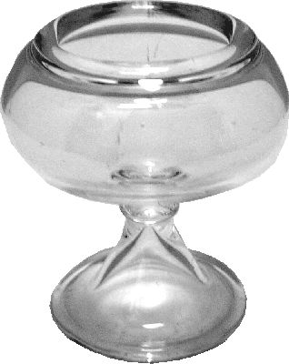 Dollhouse Clear Glass Pedestal Bowl Round 1:12 Scale Miniature