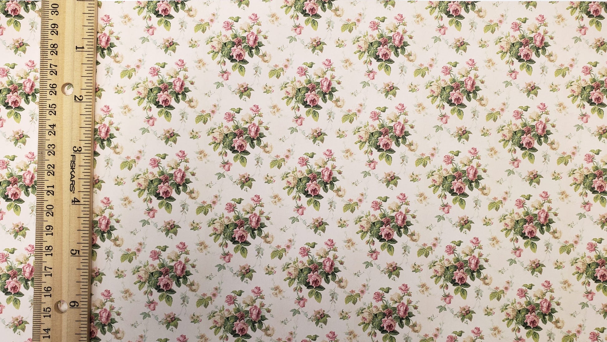 Dollhouse Wallpaper Rose Spray Bradbury & Bradbury 1:12 Scale Miniature