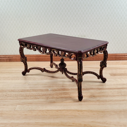 Dollhouse Grand Dining Table by Hansson 1:12 Scale Miniature Mahogany Finish