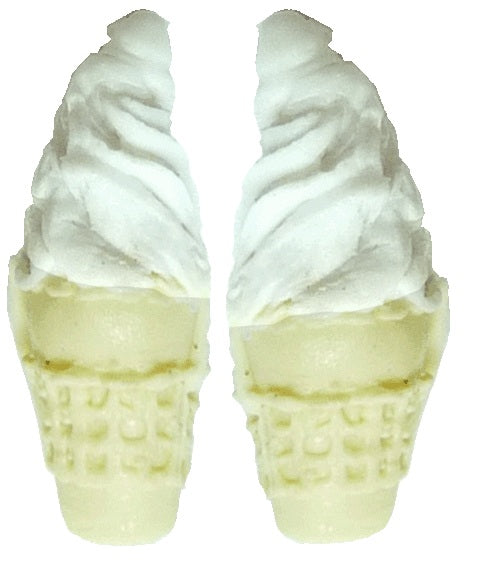 Dollhouse 2 Vanilla Ice Cream Cones 1:12 Scale Miniature Food Kitchen