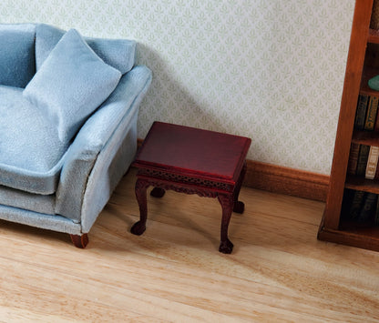 Dollhouse Fancy Side Table Mahogany Finish 1:12 Scale by Hansson Miniatures