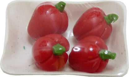 Dollhouse Red Bell Peppers Wrapped 1:12 Scale Miniature Food Kitchen Groceries