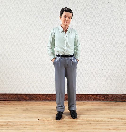 Dollhouse Modern Father Dad Standing Business Casual 1:12 Scale Miniature "Travis"