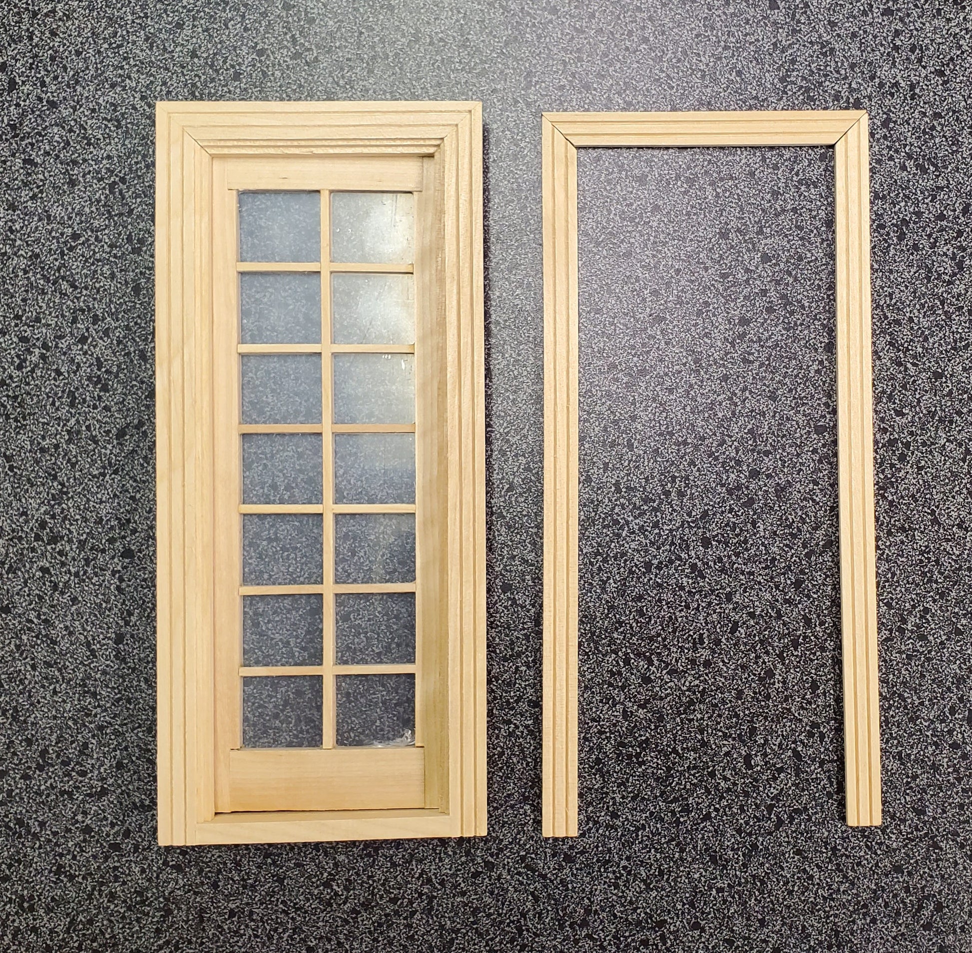 Dollhouse Single French Door Interior or Exterior 14 Pane 1:12 Scale Miniature