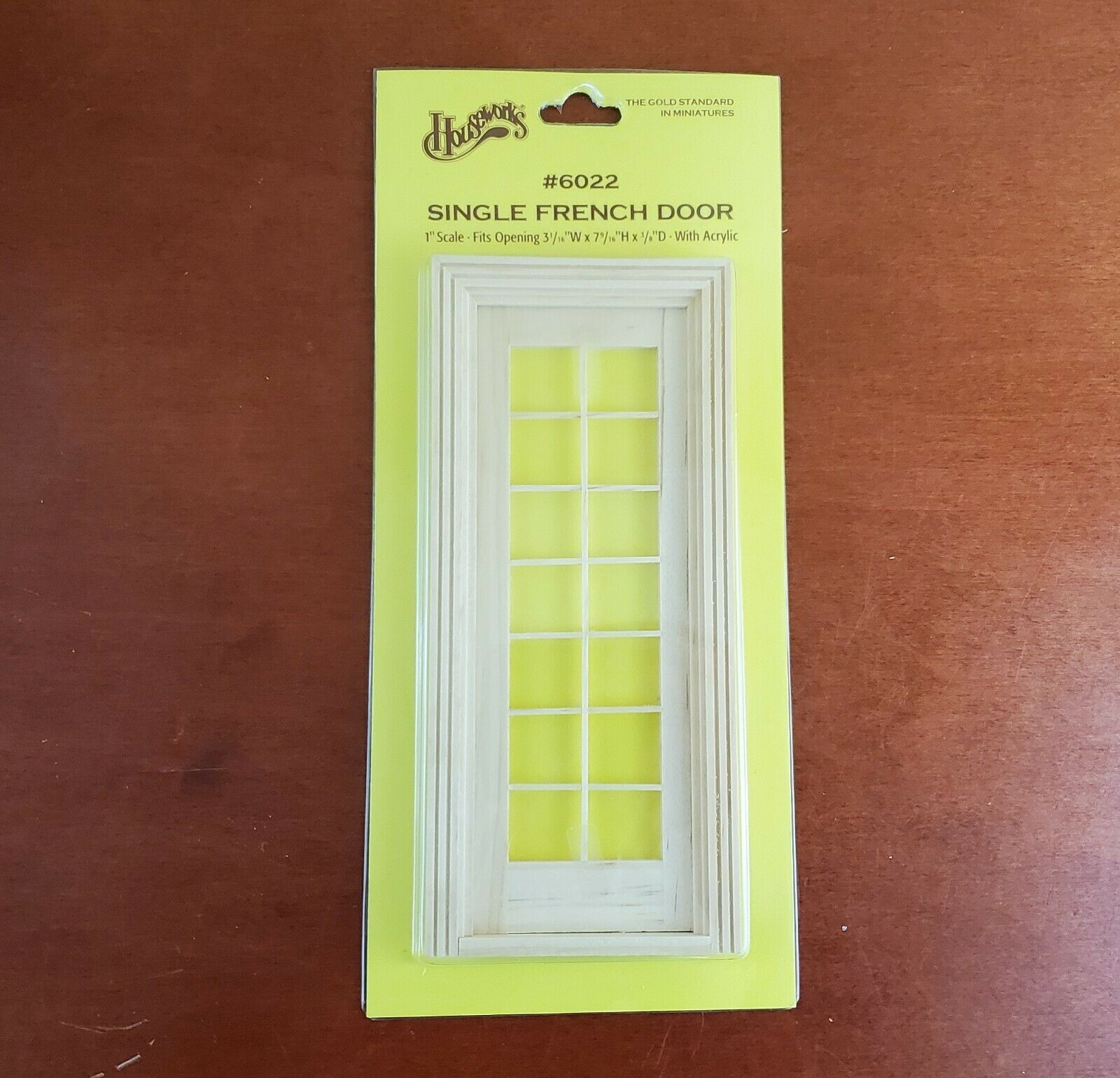 Dollhouse Single French Door Interior Unpainted 1:12 Scale Miniature Houseworks 6022