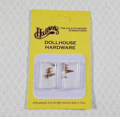 Dollhouse HALF SCALE Gold Brass Knobs Drawer Pulls Set of 12 Houseworks H1116