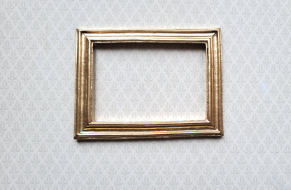 Dollhouse Miniature Picture Frame Large Gold for Painting 3" x 2 1/4" 1:12 Scale
