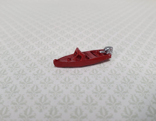 Dollhouse Tiny Speed Boat Toy Red 1:12 Scale Nursery Toys Painted Metal