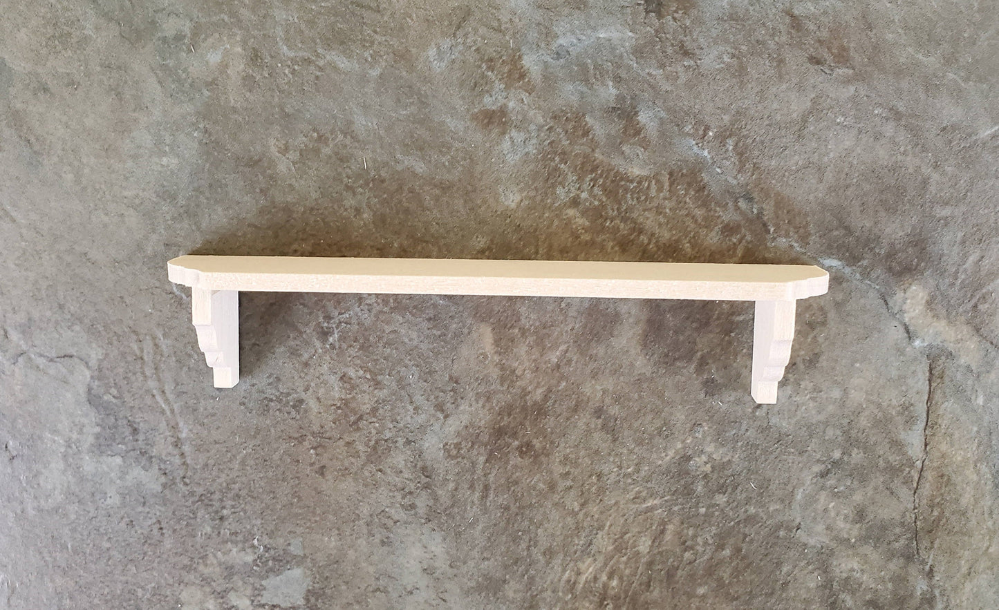 Dollhouse Miniature Wall Shelf Large Unfinished 1:12 Scale 4 3/8"