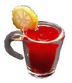 Dollhouse HALF SCALE Glass of Punch with Lemon Slice Garnish 1:24 Miniature
