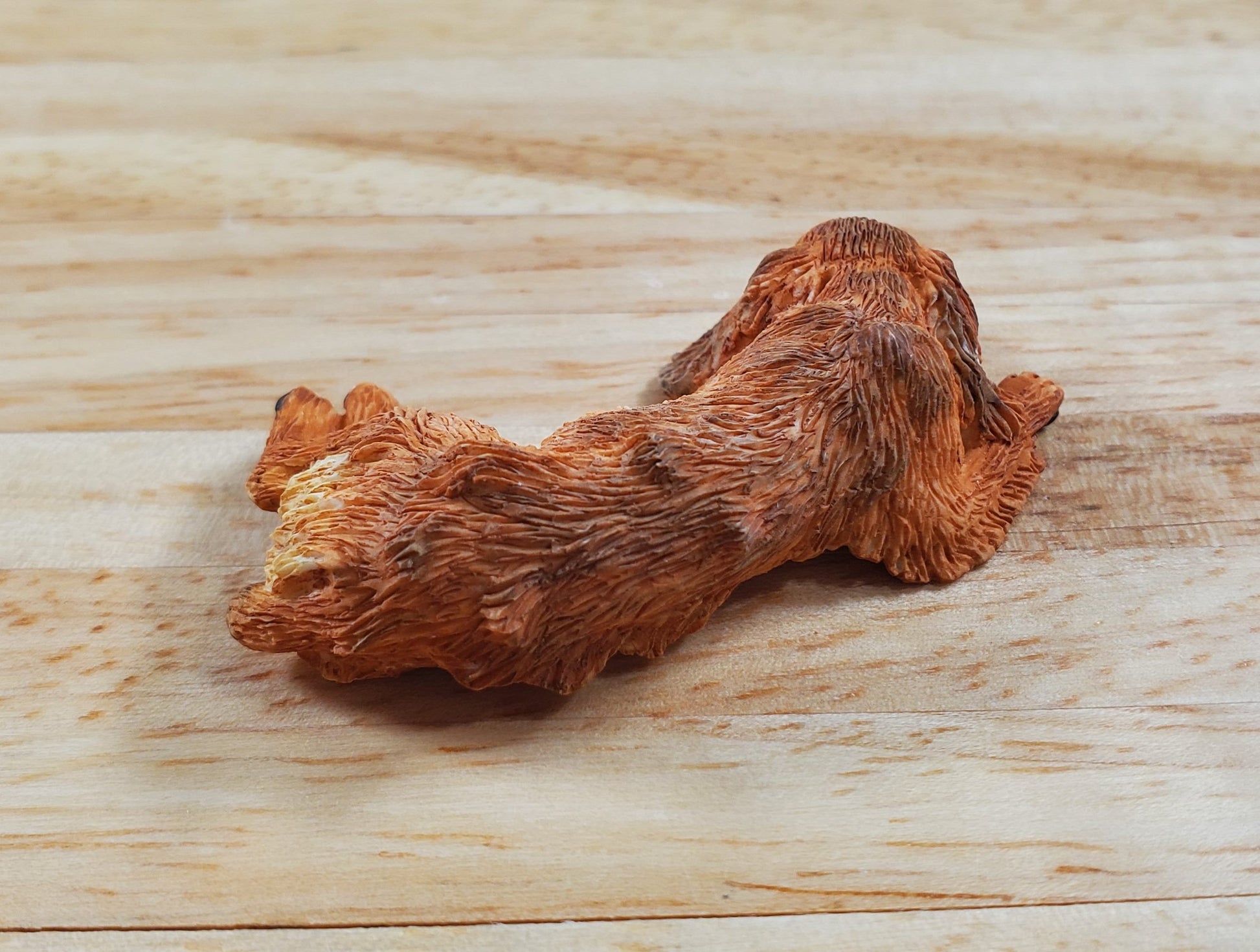 Dollhouse Dog English Cocker Spaniel Sleeping Brown 1:12 Scale Miniature Animal