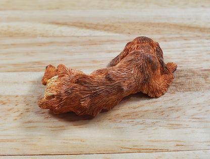 Dollhouse Dog English Cocker Spaniel Sleeping Brown 1:12 Scale Miniature Animal