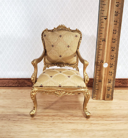 JBM Dollhouse Armchair Chair Rococo Style Gold 1:12 Scale Miniature