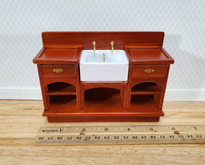 Dollhouse Kitchen Sink Cabinet with Drawers 1:12 Scale Miniature Wood Furniture
