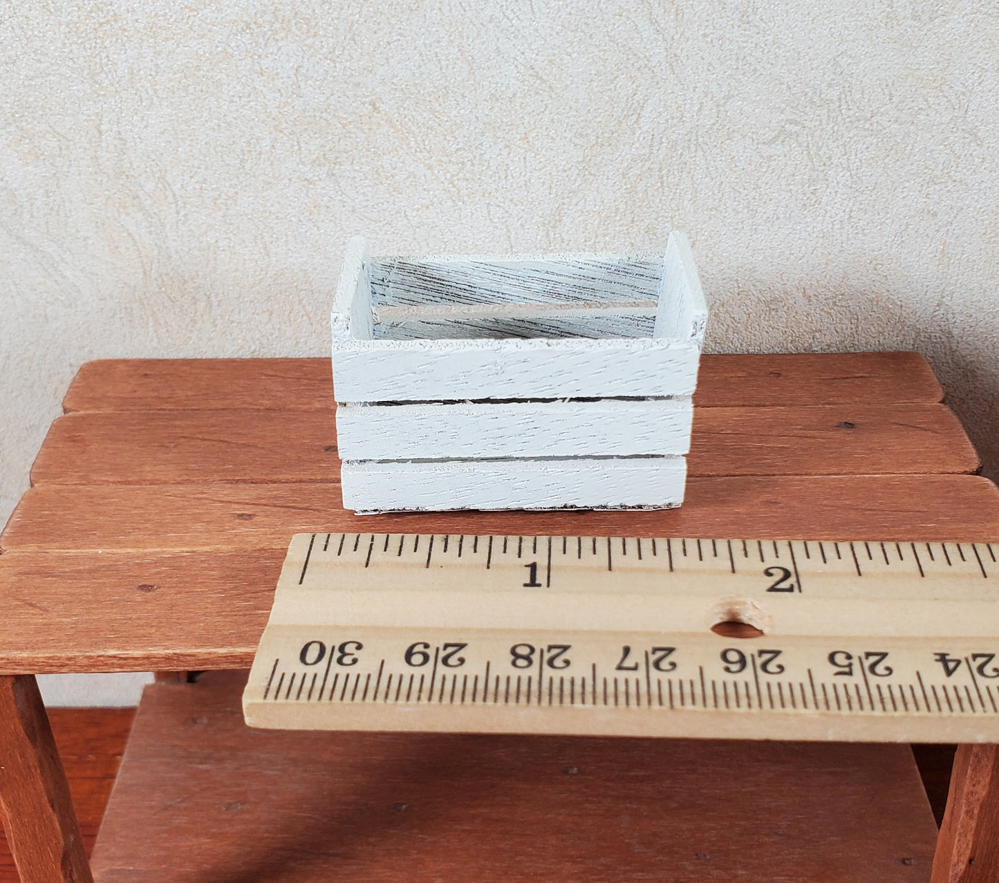 Dollhouse Tall Whitewashed Wood Produce Crate 1:12 Scale Dollhouse Miniature