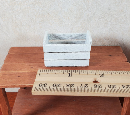 Dollhouse Tall Whitewashed Wood Produce Crate 1:12 Scale Dollhouse Miniature