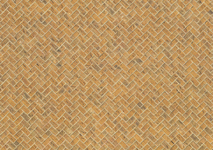 Miniature Yellow Weathered Brick Embossed Paper Herringbone 1:12 Scale Scenery