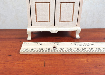 Dollhouse Wardrobe Tall Armoire Closet Wood Furniture 1:12 Scale Unpainted