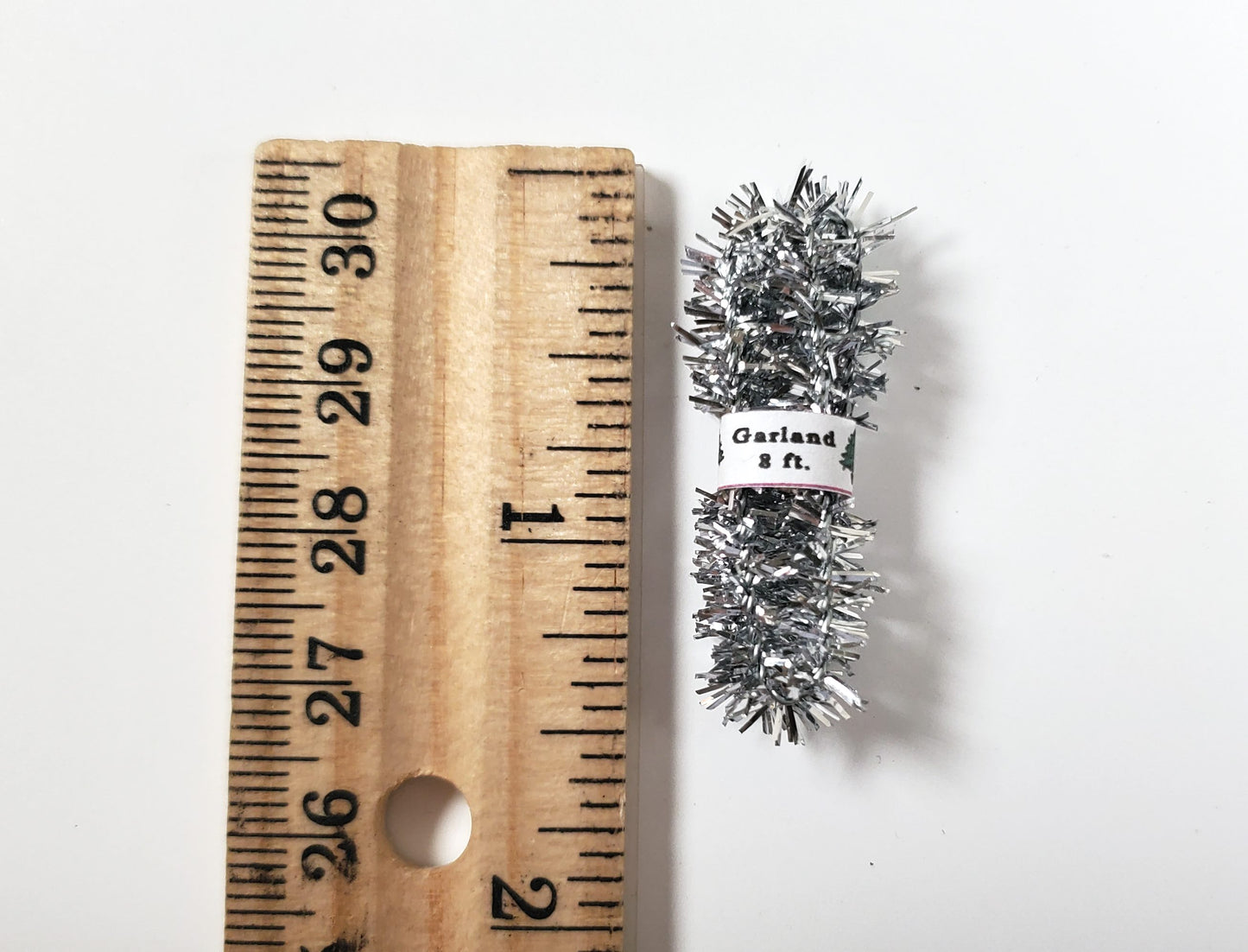 Dollhouse Christmas Prop Silver Tinsel 1:12 Scale Miniature Decor