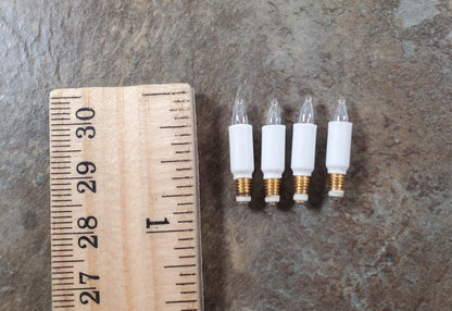 Dollhouse Candle Stick Bulbs Tall 12 Volt 4 piece 5/8" Miniature Replacement Lights