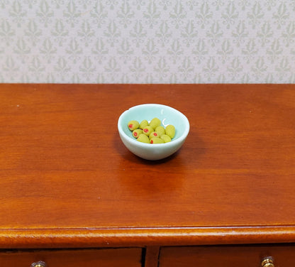 Dollhouse Green Olives with Pimento x12 1:12 Scale Miniature Food