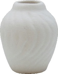 Dollhouse White Ceramic Vase or Jar Unglazed Wave Pattern 1:12 Scale Miniature