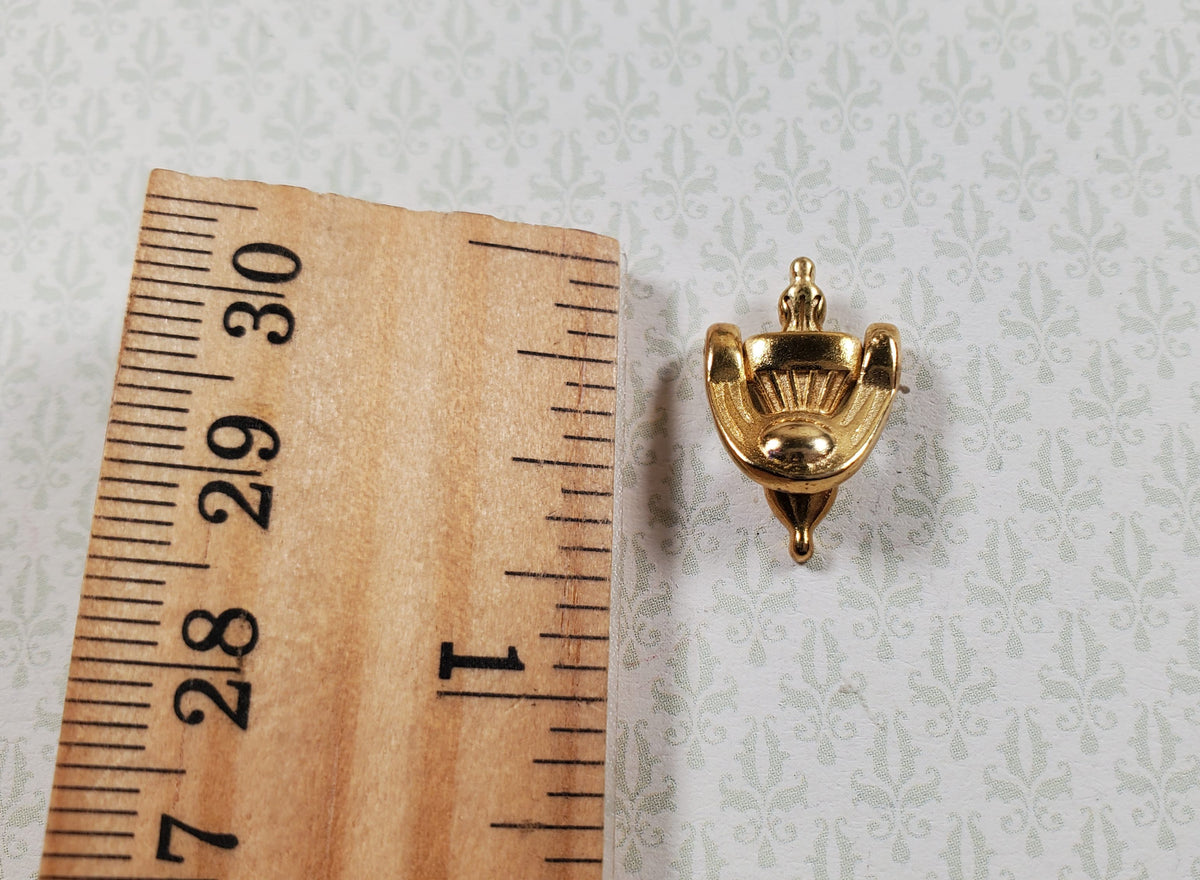 Dollhouse Door Knocker Gold Painted Brass Metal Movable 1:12 Scale Miniature