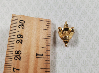 Dollhouse Door Knocker Gold Painted Brass Metal Movable 1:12 Scale Miniature