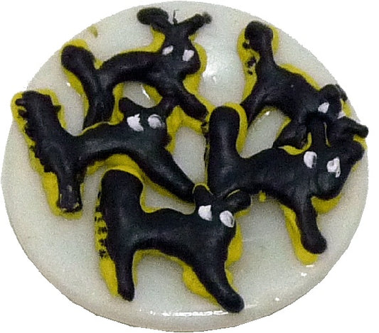 Dollhouse Black Cat Cookies on a Plate 1:12 Scale Miniatures Food Treat Bakery