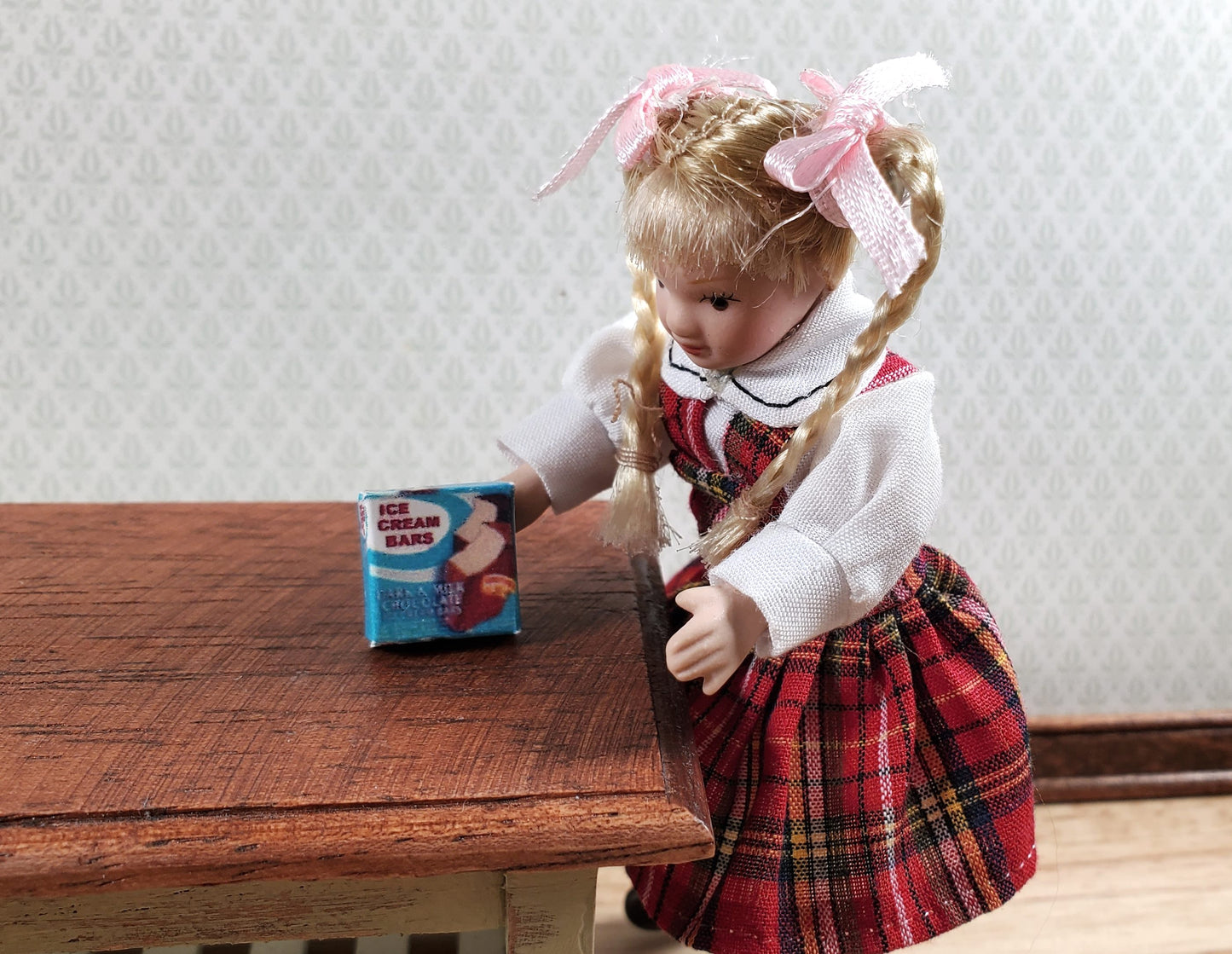 Dollhouse Ice Cream Bars Box Chocolate Vanilla 1:12 Scale Miniature Dessert Food