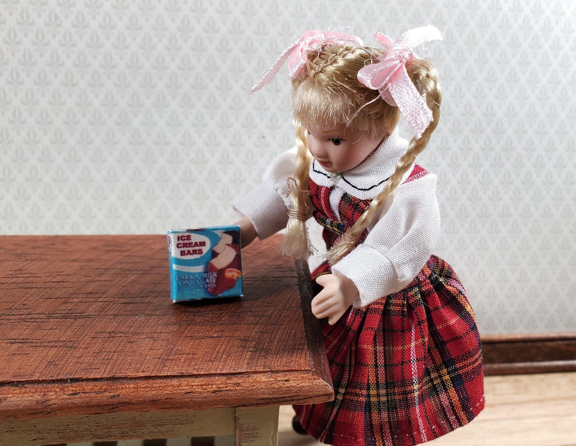Dollhouse Ice Cream Bars Box Chocolate Vanilla 1:12 Scale Miniature Dessert Food