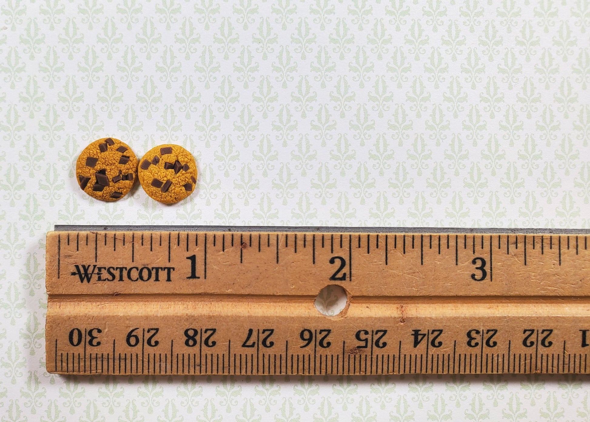 Dollhouse Chocolate Chip Cookies Set of 2 1:12 Scale Miniature Food